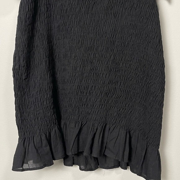 Zara Women's Black Eyelet Smocked Ruffle Mini Dress Short - Picture 9 of 10